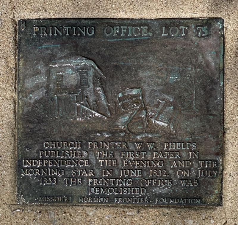 Image of a plaque for the Missouri Mormon Walking Trail